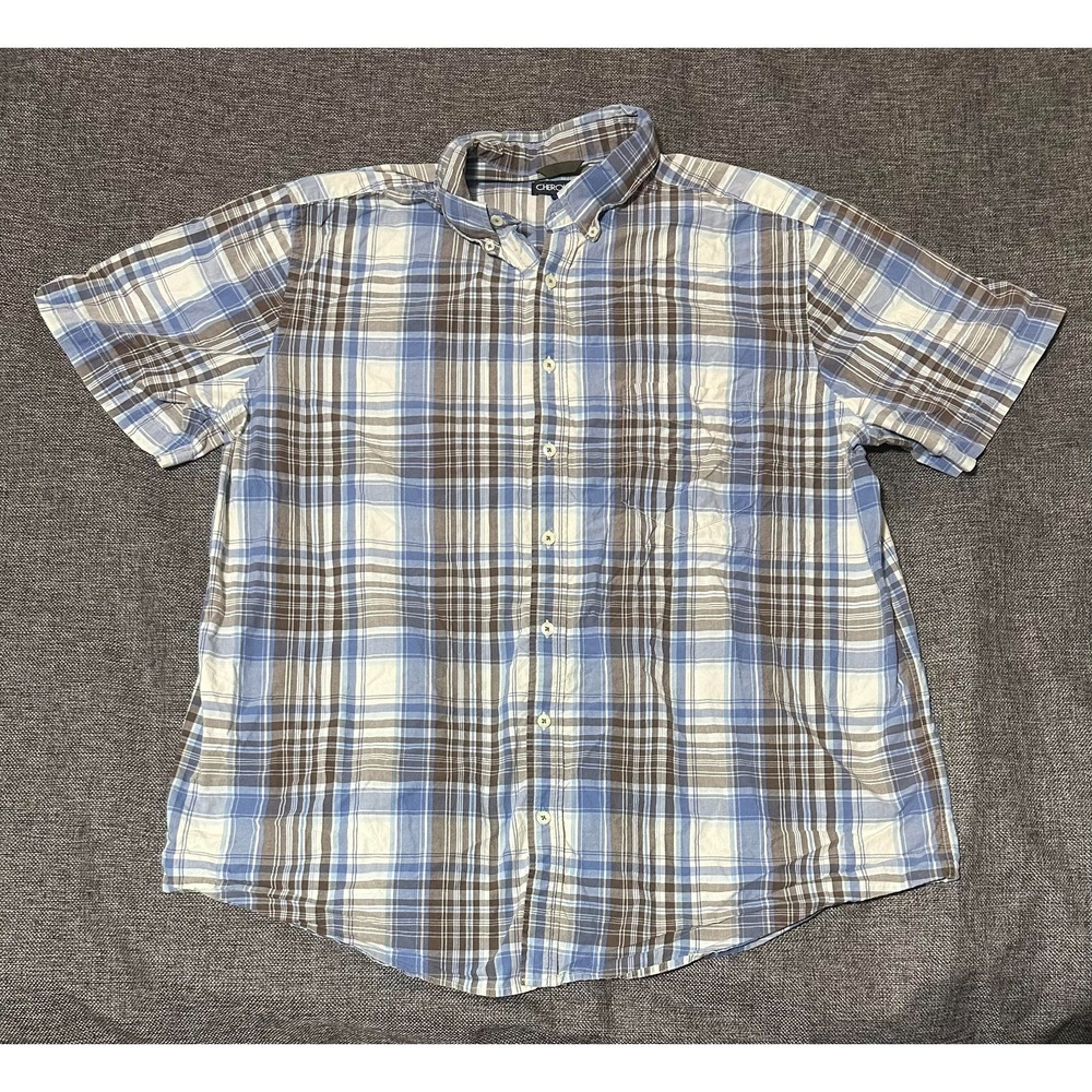 Cherokee Men's XL Plaid Short Sleeve Shirt‎